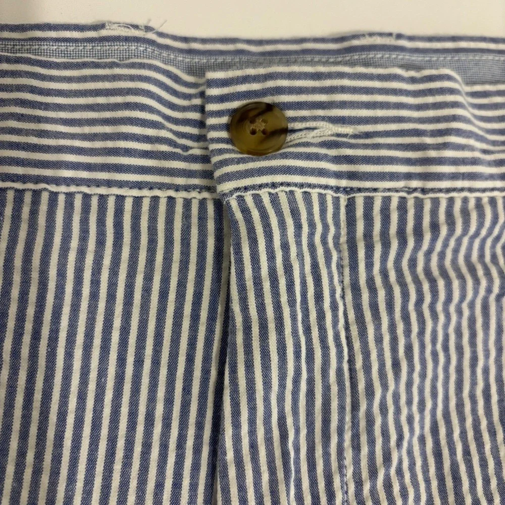 Polo Ralph Lauren Blue White Striped Shorts Men 40 Stretch Classic Seersucker